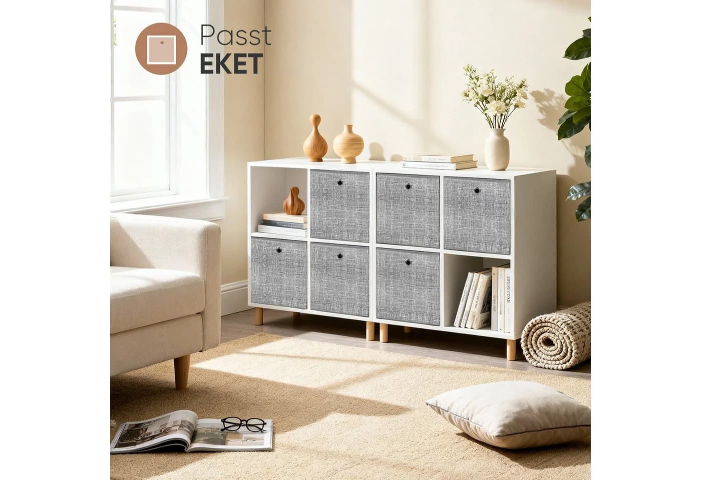 Sekey Aufbewahrungsbox 6er Set Vliesstoff Grau - Bild 3