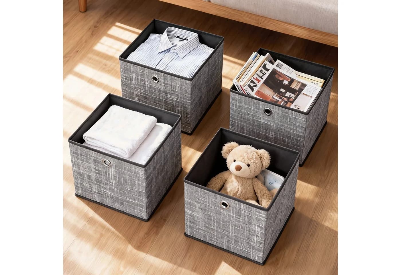 Sekey Aufbewahrungsbox 6er Set Vliesstoff Grau - Bild 5