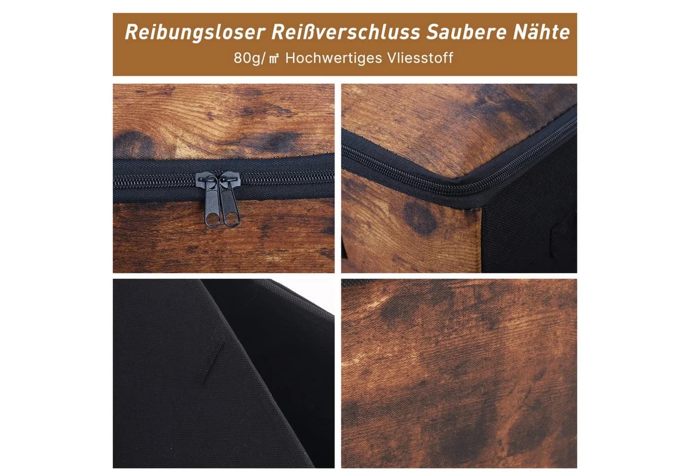 Sekey Aufbewahrungsbox 3er Set Vliesstoff Faltbare Stoffboxen - Bild 5