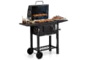 kehot Holzkohlegrill mit Deckel & Rollen, Schwarz Bild 2