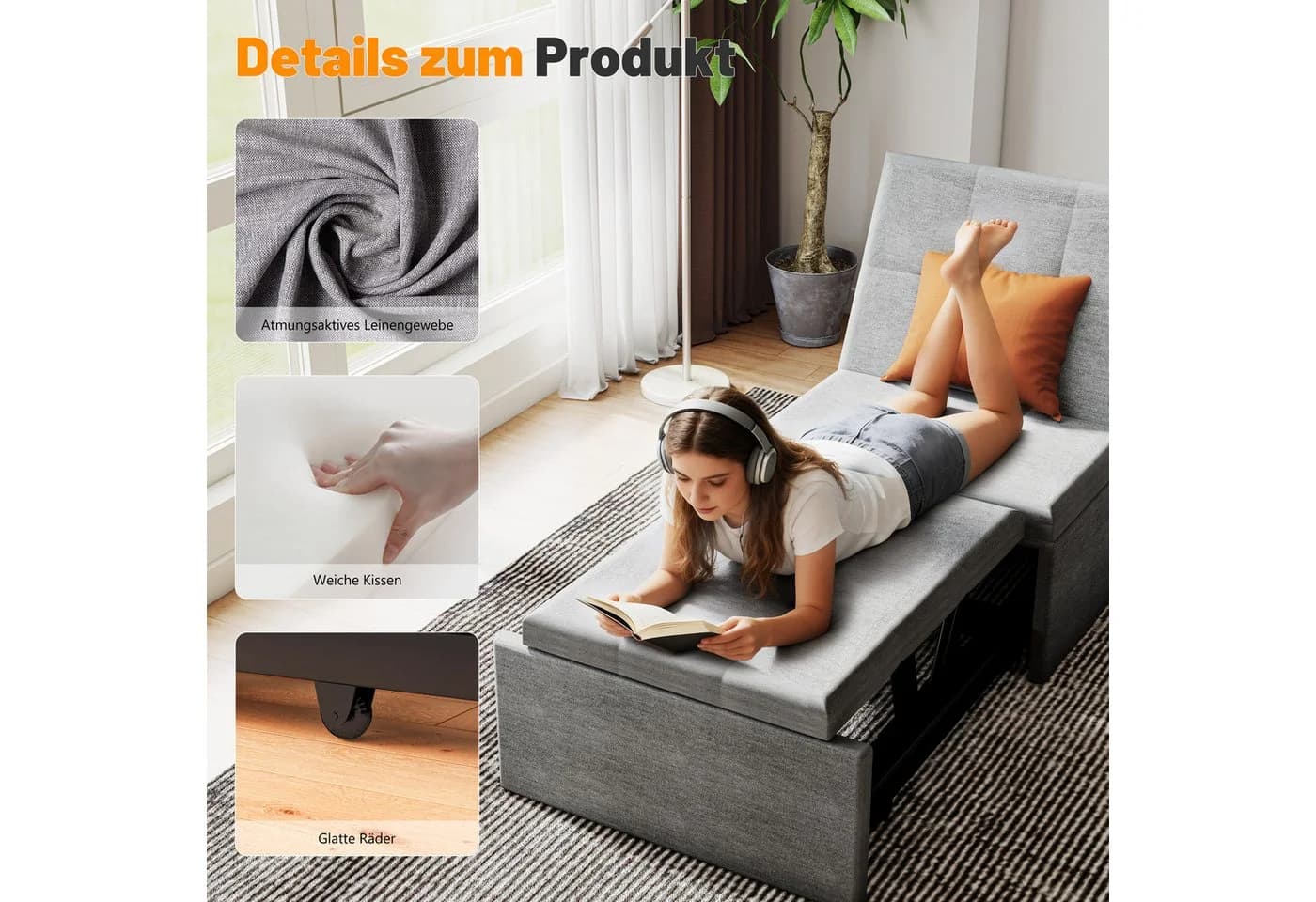 oyajia Schlafsofa Relaxsessel mit Liegefunktion - Bild 4