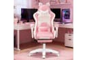 oyajia Gaming-Stuhl Bürostuhl Ergonomisch mit Kopfstütze und Katzenohren PU-Leder Bild 3