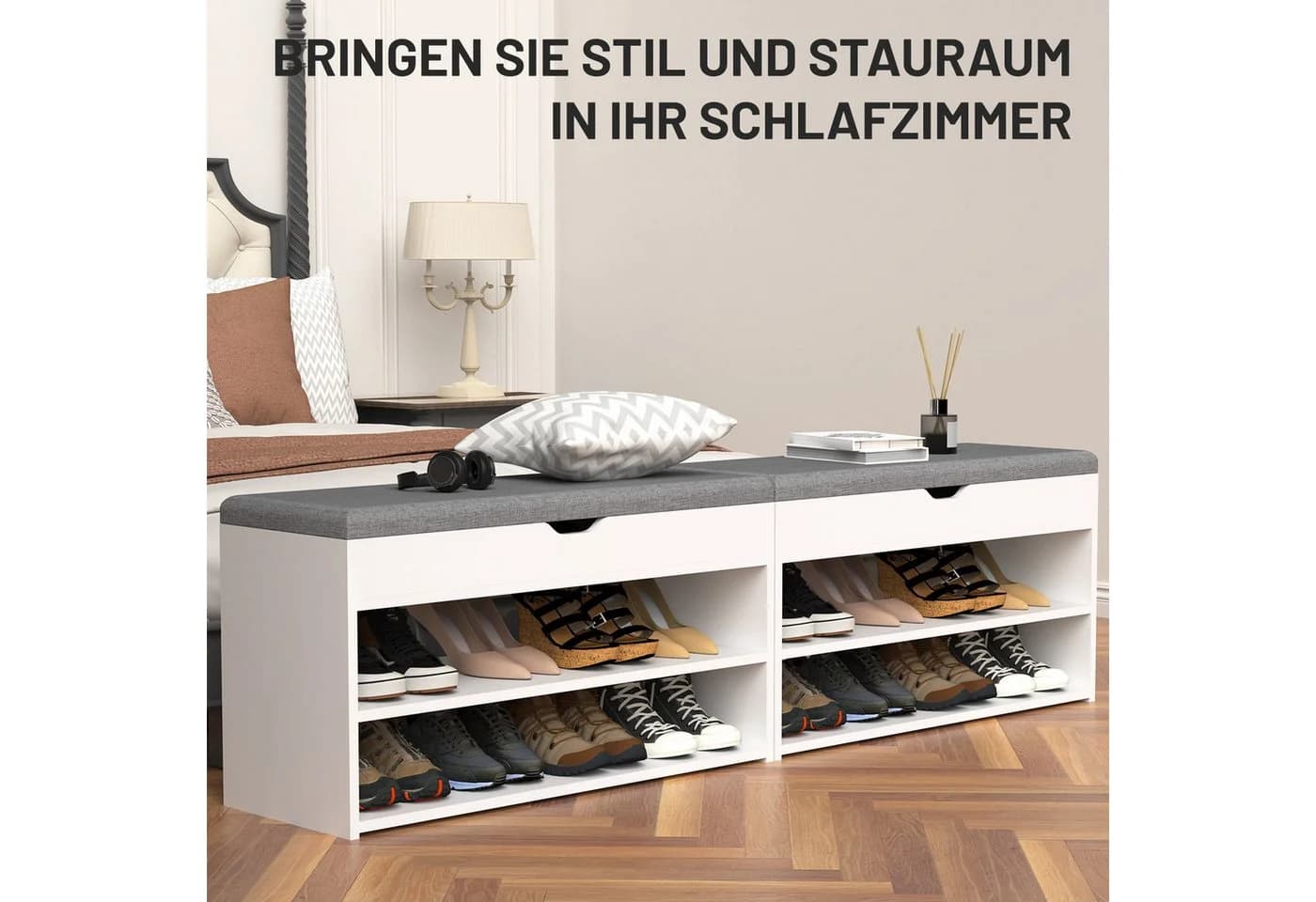 oyajia Schuhbank Schuhregal mit gepolstertem Kissen - Bild 5