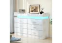 oyajia Kommode Sideboard mit LED-Beleuchtung Weiß Bild 1