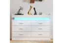oyajia Kommode Sideboard mit LED-Beleuchtung Weiß Bild 2