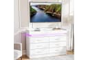 oyajia Kommode Sideboard mit LED-Beleuchtung Weiß Bild 5