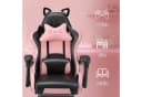 oyajia Gaming-Stuhl Bürostuhl Ergonomisch mit Kopfstütze und Katzenohren PU-Leder Bild 4