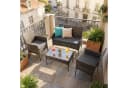 oyajia Gartenlounge-Set Polyrattan Sitzgruppe für 4 Personen Bild 1