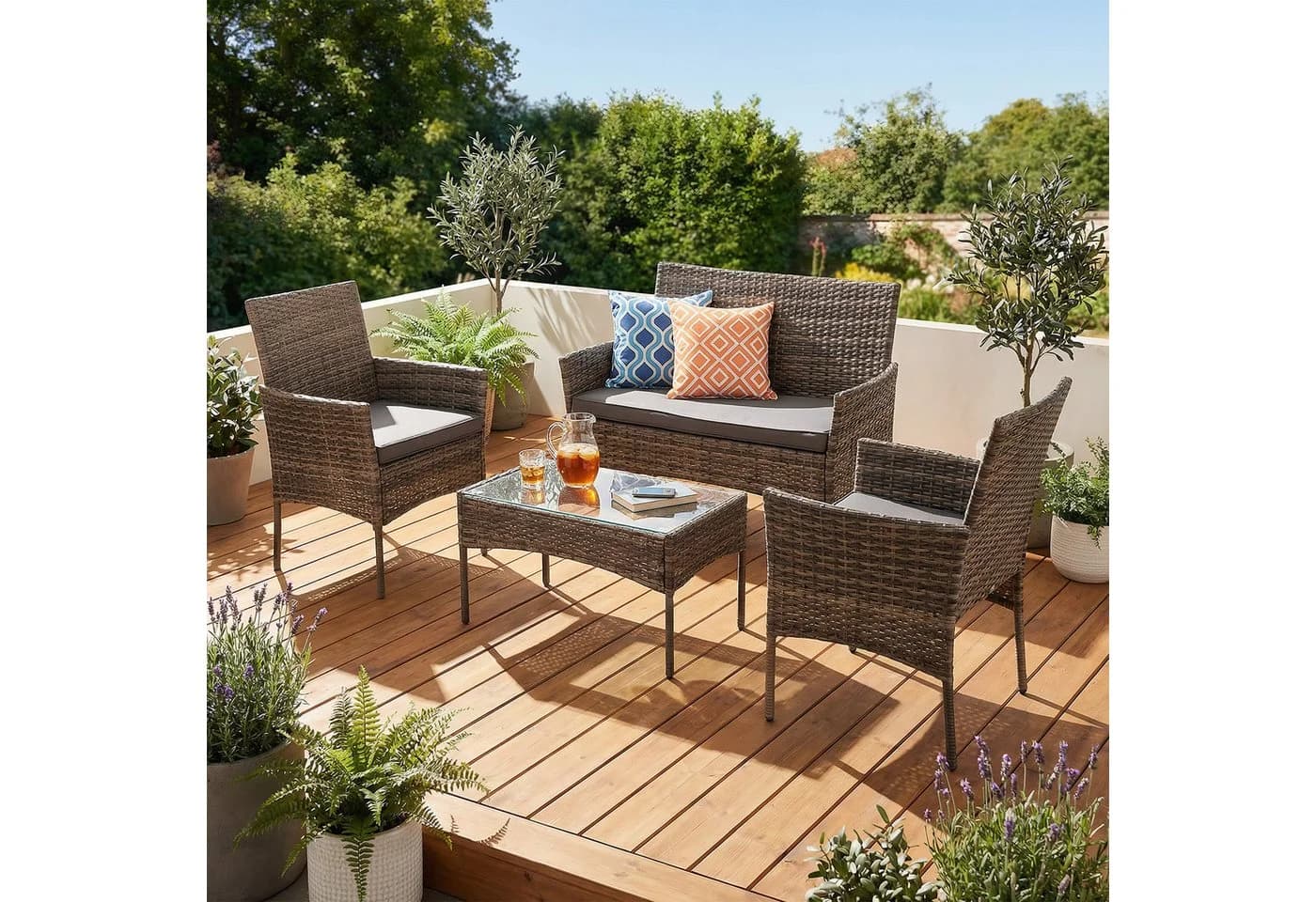 oyajia Gartenlounge-Set Polyrattan Sitzgruppe für 4 Personen - Bild 2