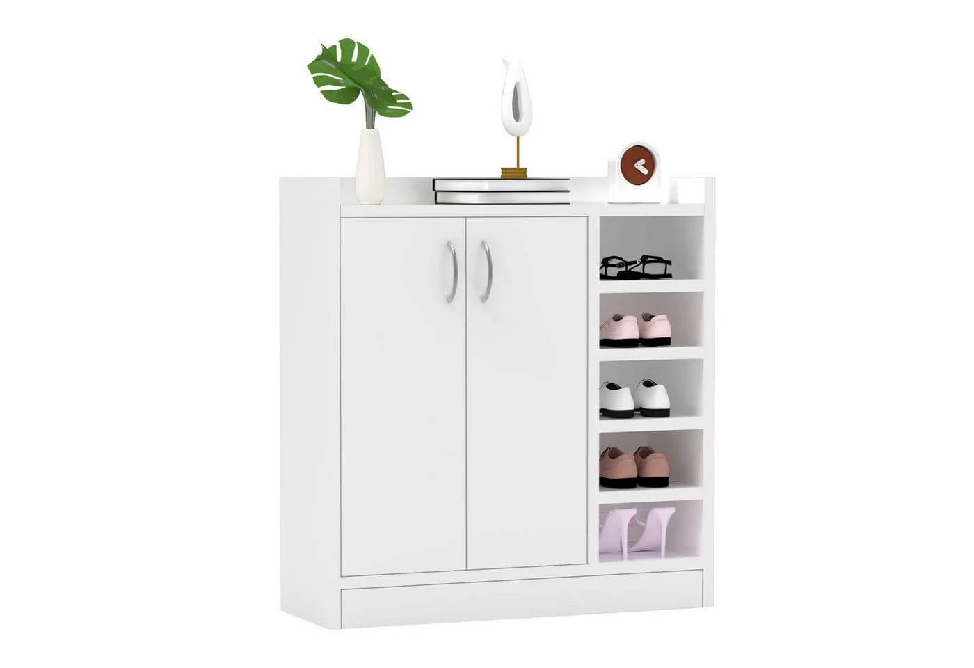 oyajia Schuhschrank Weiß 2 Türen 5 Fächer - Bild 2