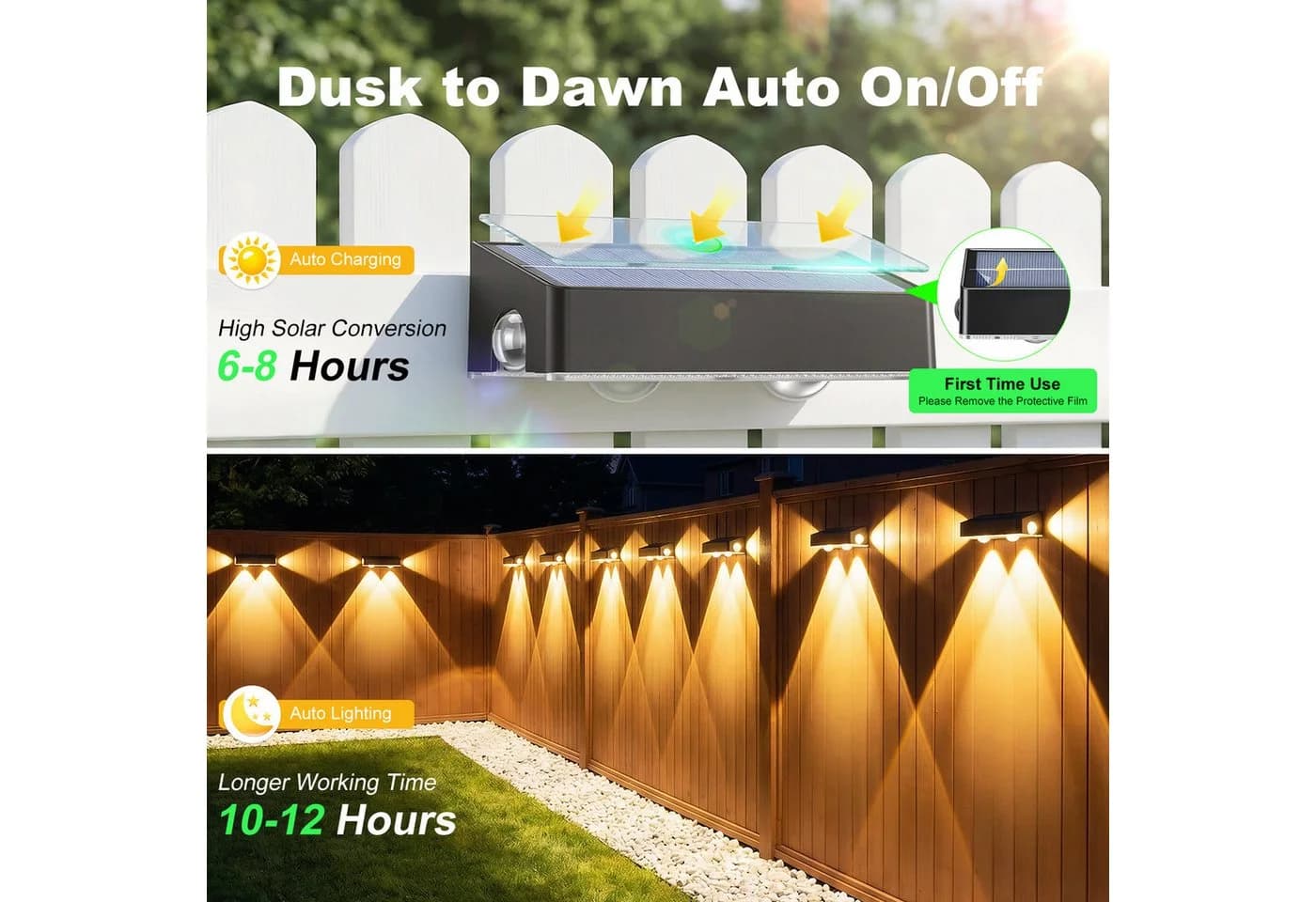 oyajia Außen-Wandleuchte 4 Stück Solarlampe LED RGB Schwarz - Bild 3