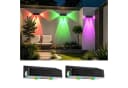 oyajia Außen-Wandleuchte 4 Stück Solarlampe LED RGB Schwarz Bild 5