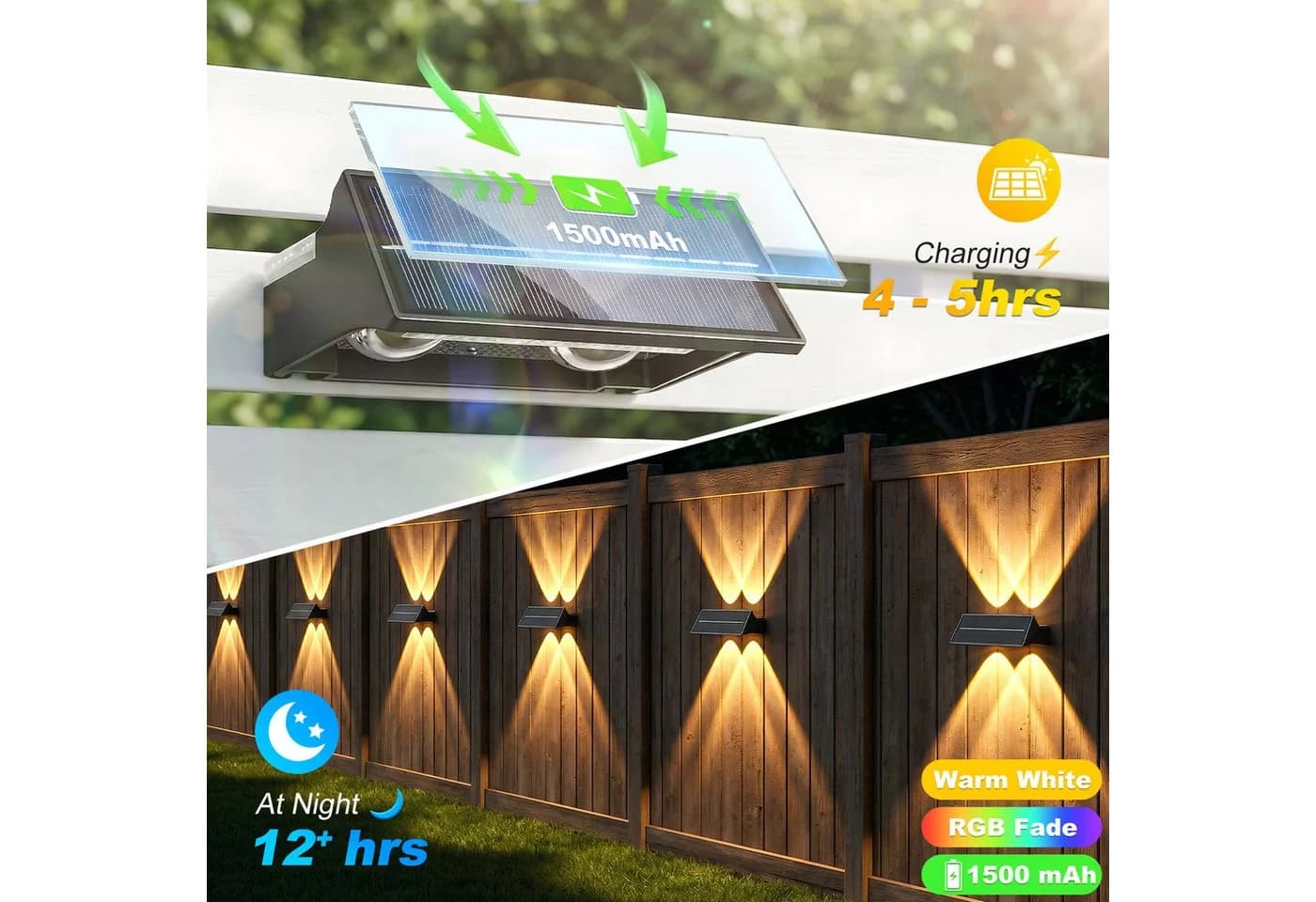 oyajia LED Solarleuchte Schwarz RGB 4 Modi Garten - Bild 3