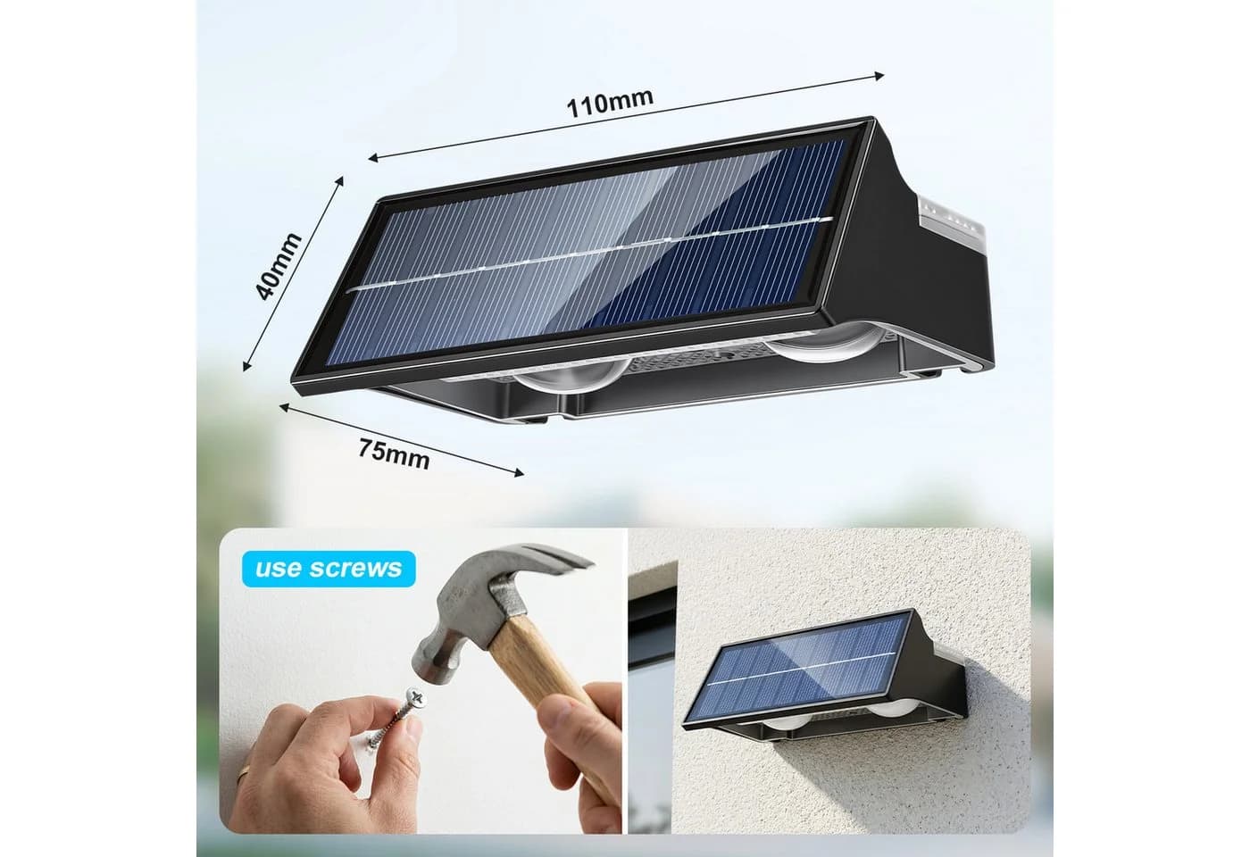 oyajia LED Solarleuchte Schwarz RGB 4 Modi Garten - Bild 4