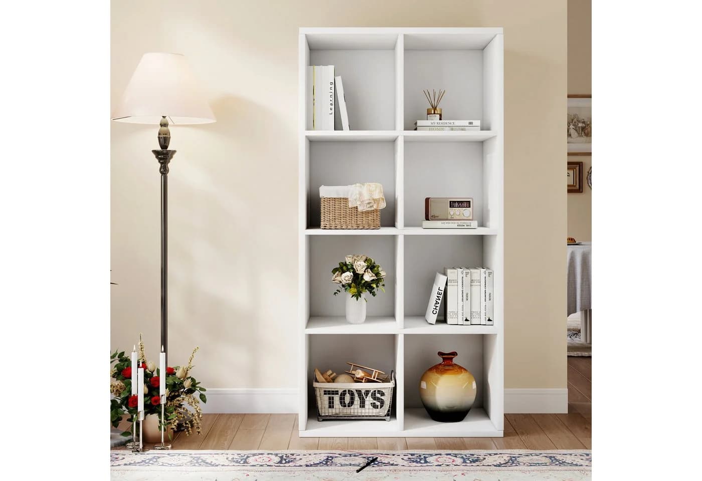 oyajia Bücherregal Weiß 8 Fächer Würfelregal Standregal - Bild 3