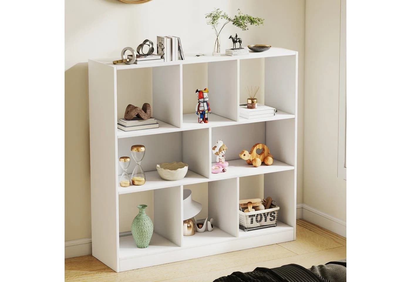 oyajia Bücherregal 8 Fächer Weiß Spanplatte - Bild 2