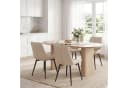oyajia Esszimmerstuhl Set 2 St. Beige Kunstleder Metall Bild 1