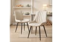 oyajia Esszimmerstuhl Set 2 St. Beige Kunstleder Metall Bild 2