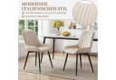 oyajia Esszimmerstuhl Set 2 St. Beige Kunstleder Metall Bild 3