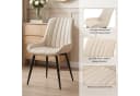 oyajia Esszimmerstuhl Set 2 St. Beige Kunstleder Metall Bild 5