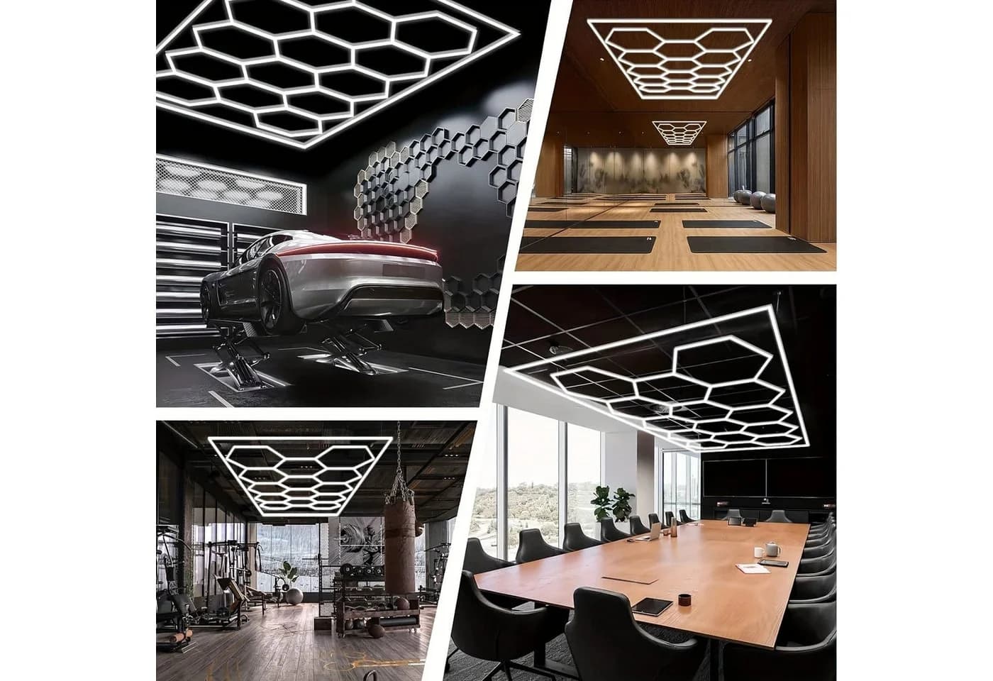 oyajia LED Deckenleuchte 14x Hexagon 720W Kaltweiß - Bild 4
