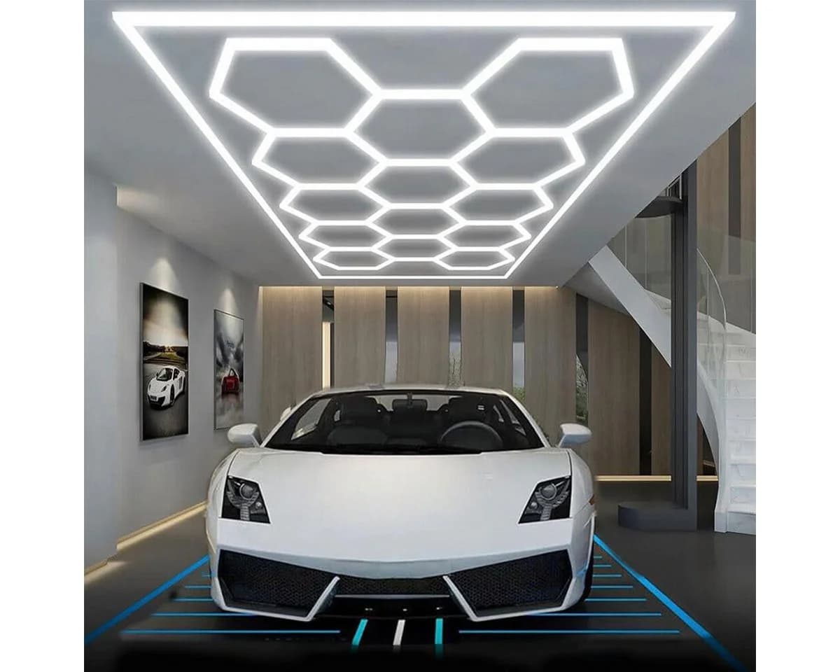 oyajia LED Deckenleuchte 14x Hexagon 720W Kaltweiß - Bild 5