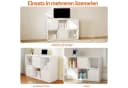 oyajia Bücherregal 6 Fächer mit 3 Türen Weiß Modernes Design Bild 4