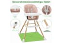 oyajia Kinderstuhl 3-in-1 Rosa Beige mit Tablett und 5-Punkt-Gurt Bild 4