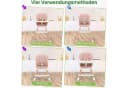 oyajia Kinderstuhl 3-in-1 Rosa Beige mit Tablett und 5-Punkt-Gurt Bild 5