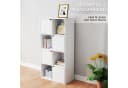 oyajia Bücherregal Weiß 8 Fächer 4 Türen Modern Bild 3