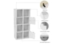 oyajia Bücherregal Weiß 8 Fächer 4 Türen Modern Bild 5