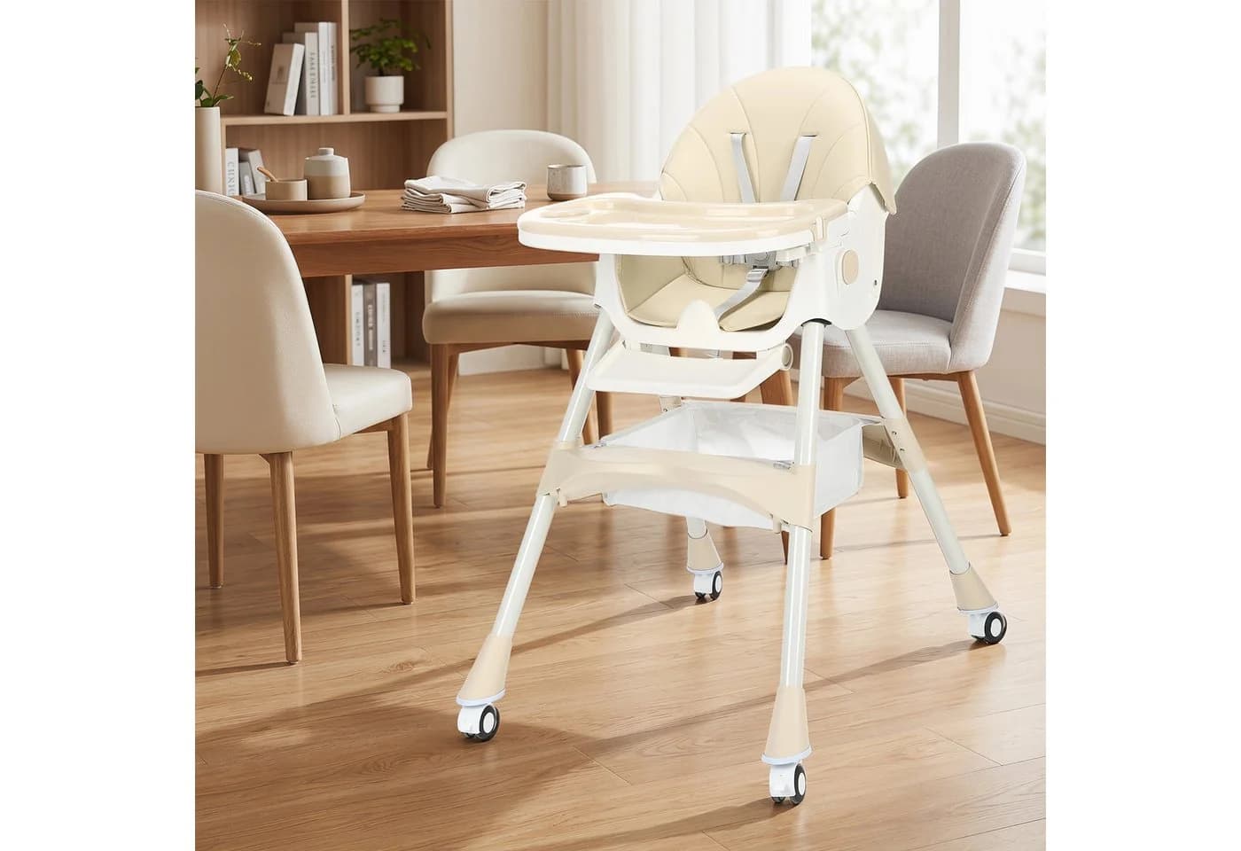 oyajia Kinderstuhl 3-in-1 Rosa/Grau höhenverstellbar
