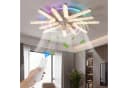 oyajia Deckenventilator mit LED-Beleuchtung, RGB dimmbar, 6-Gang Silent-Lüfter Bild 1