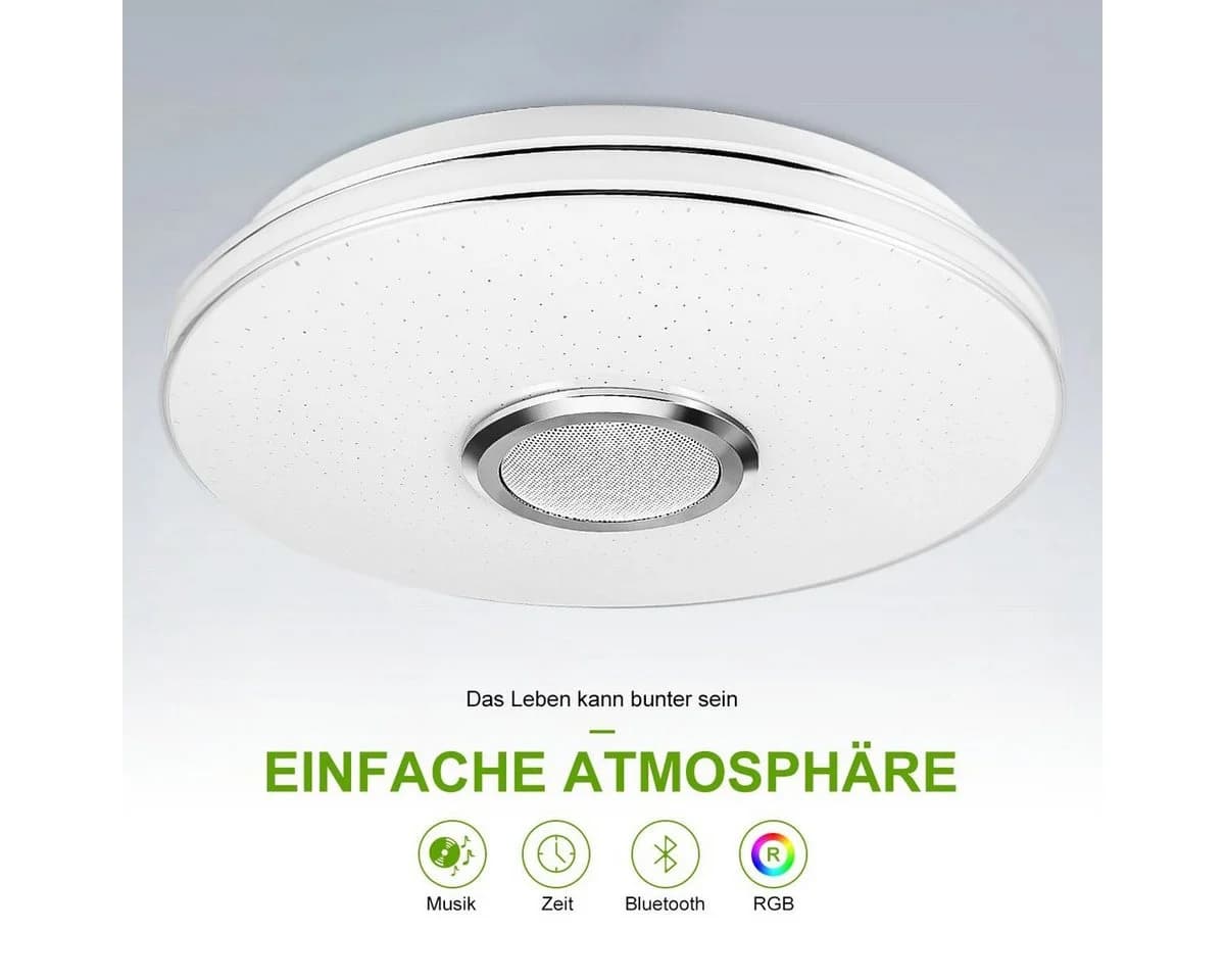 oyajia LED Deckenleuchte mit Bluetooth Lautsprecher RGB Dimmbar