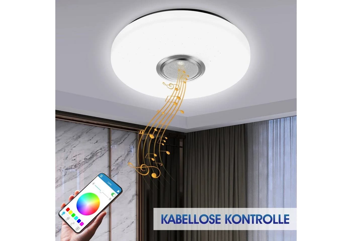 oyajia LED Deckenleuchte mit Bluetooth Lautsprecher RGB Dimmbar - Bild 5