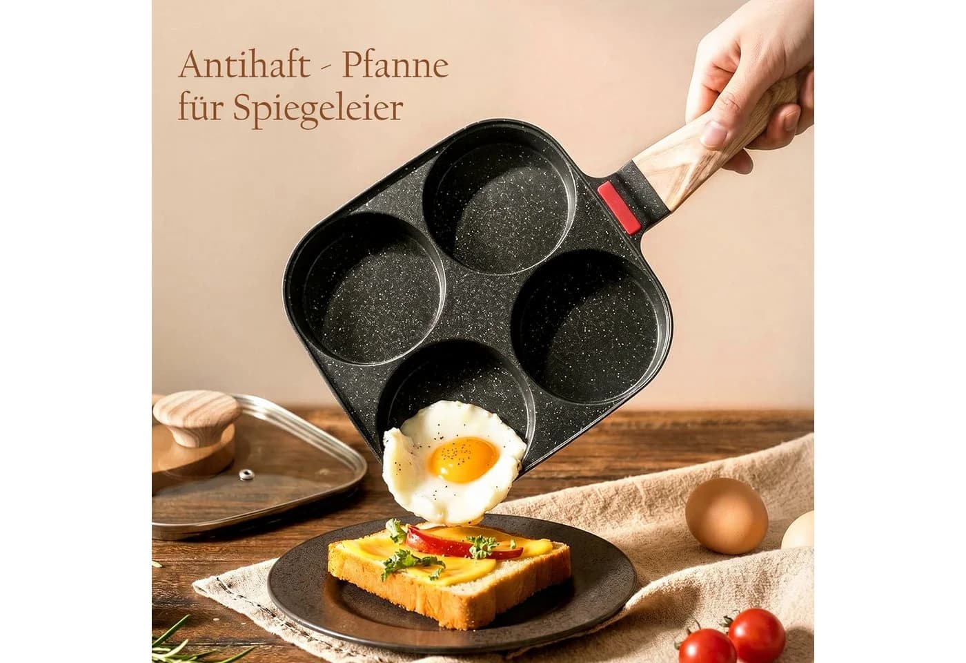 Fine Life Pro Bratpfanne 4 Kochplatten Antihaftbeschichtung