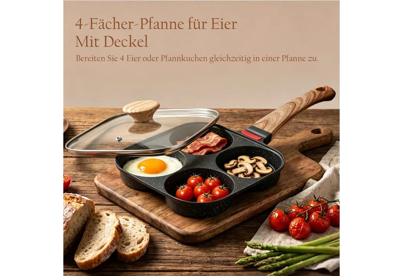 Fine Life Pro Bratpfanne 4 Kochplatten Antihaftbeschichtung - Bild 4