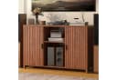 BROTTAR Sideboard Plattenspieler-Schrank Braun Rillentüren Bild 3