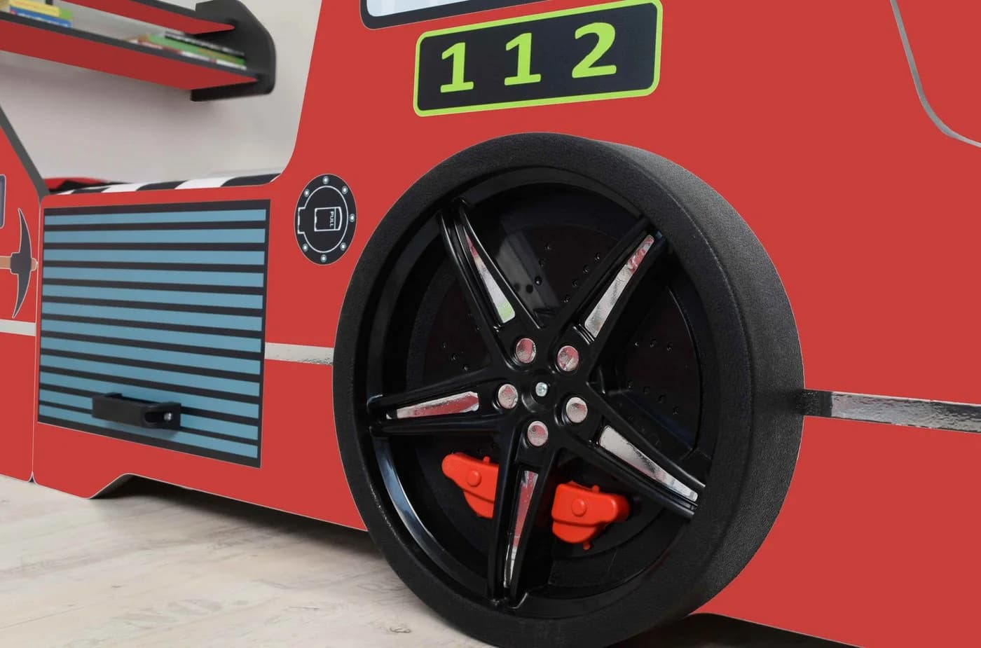 Aileenstore Autobett Rio Feuerwehrbett mit LED Licht Hochglanz - Bild 5