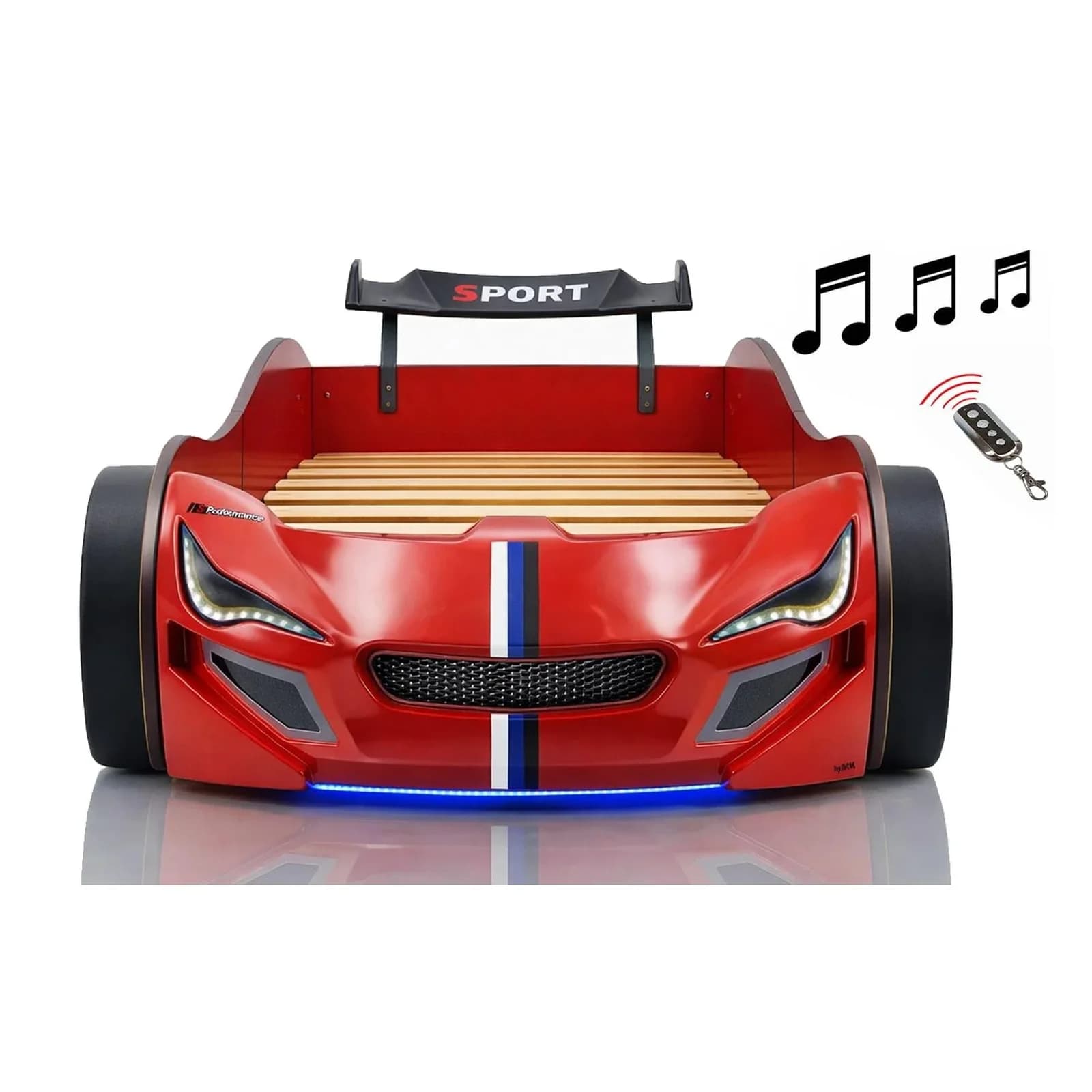 Autobett Turbo GTE Kinderbett mit LED-Beleuchtung und Sound