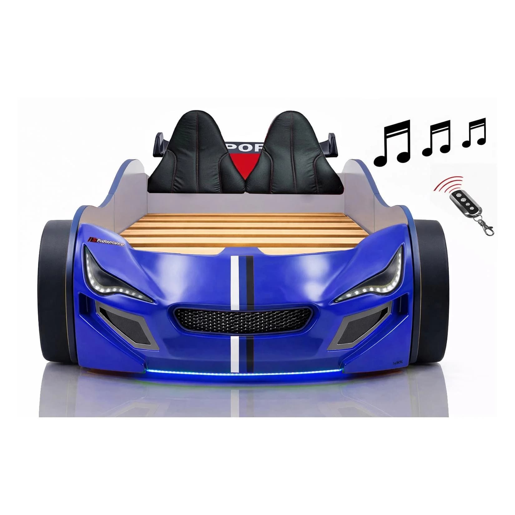 Autobett Turbo GTE Kinderbett mit LED-Beleuchtung und Sound