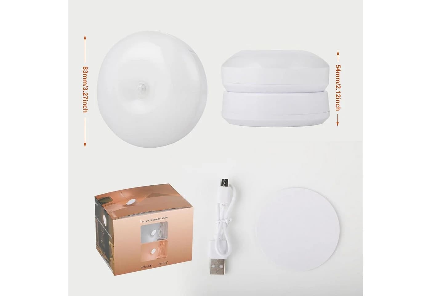 AKKEE LED Wandleuchte 360° Bewegungsmelder 3er-Set Warmweiß - Bild 3