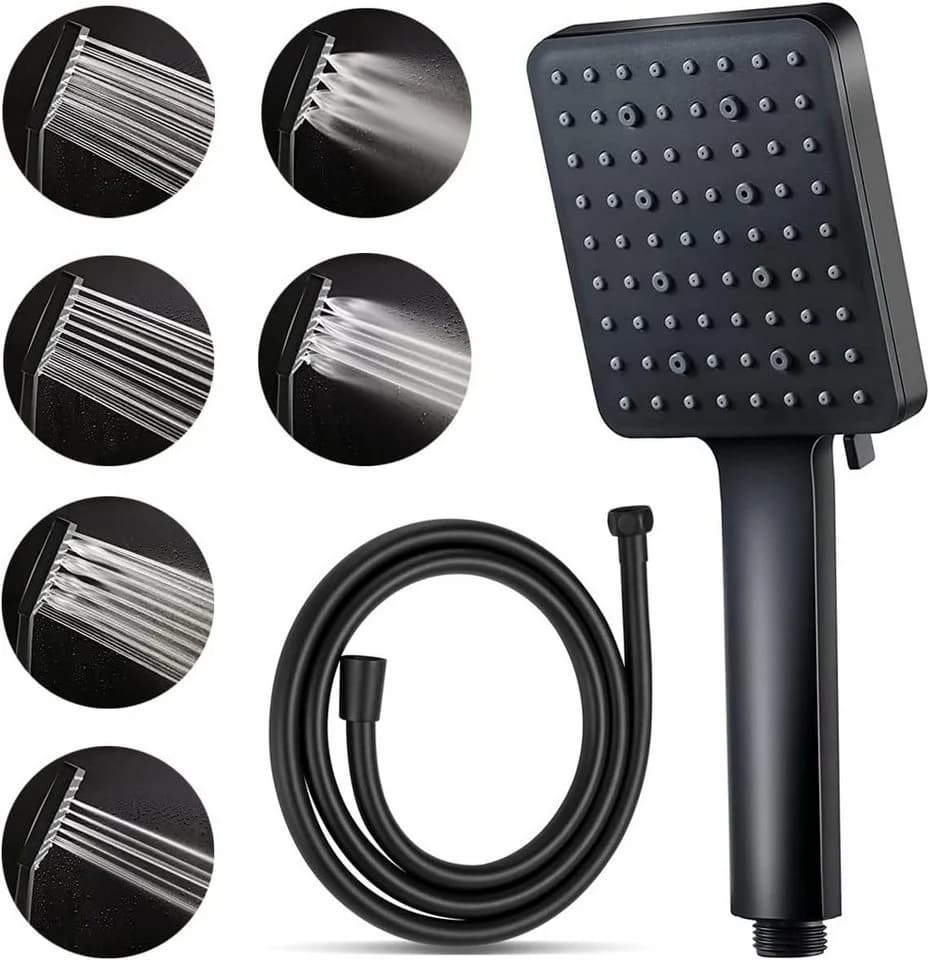 UE Stock Handbrause Universal 6 Modi Hochdruck Duschkopf Set mit 150cm Schlauch - Bild 2