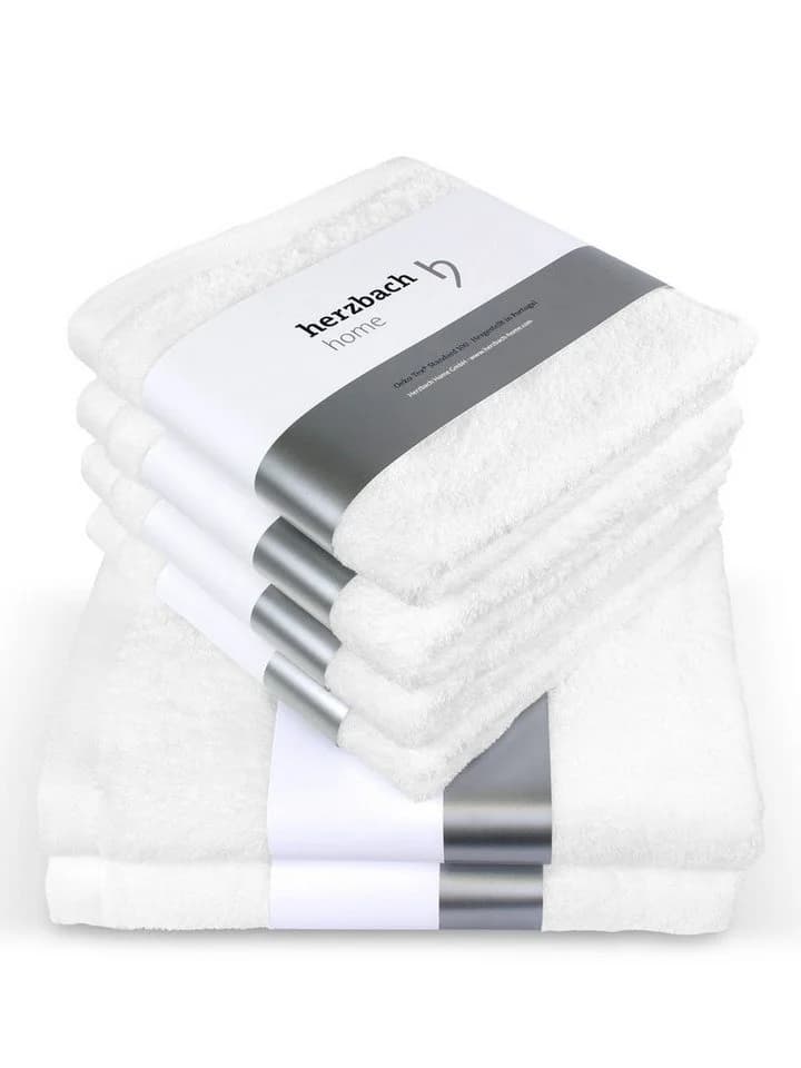 herzbach home Handtuch Set Pura 6-tlg. 550g/m² 100% Baumwolle Weiß - Bild 2