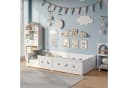 Simurq Kinderbett Montessori Bodenbett weiß mit Lattenrost Bild 1