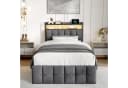 Simurq Polsterbett mit Stauraum und LED-Beleuchtung Grau Bild 1