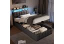 Simurq Polsterbett mit Stauraum und LED-Beleuchtung Grau Bild 2