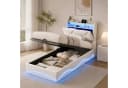 Simurq Stauraumbett Polsterbett 90x200 Samt mit LED und Ladestation Bild 1