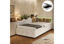 Simurq Polsterbett mit Bettkasten und LED-Beleuchtung Beige Samt Bild 2