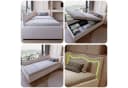 Simurq Polsterbett mit Bettkasten und LED-Beleuchtung Beige Samt Bild 5